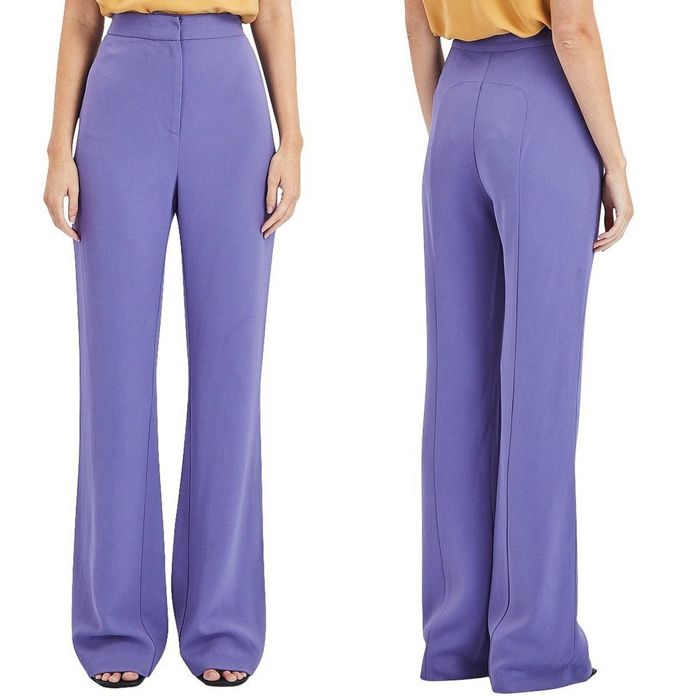 Ginger & Smart Womens Modern Love Pant Size US‎ 12 Purple High Rise Wide Leg